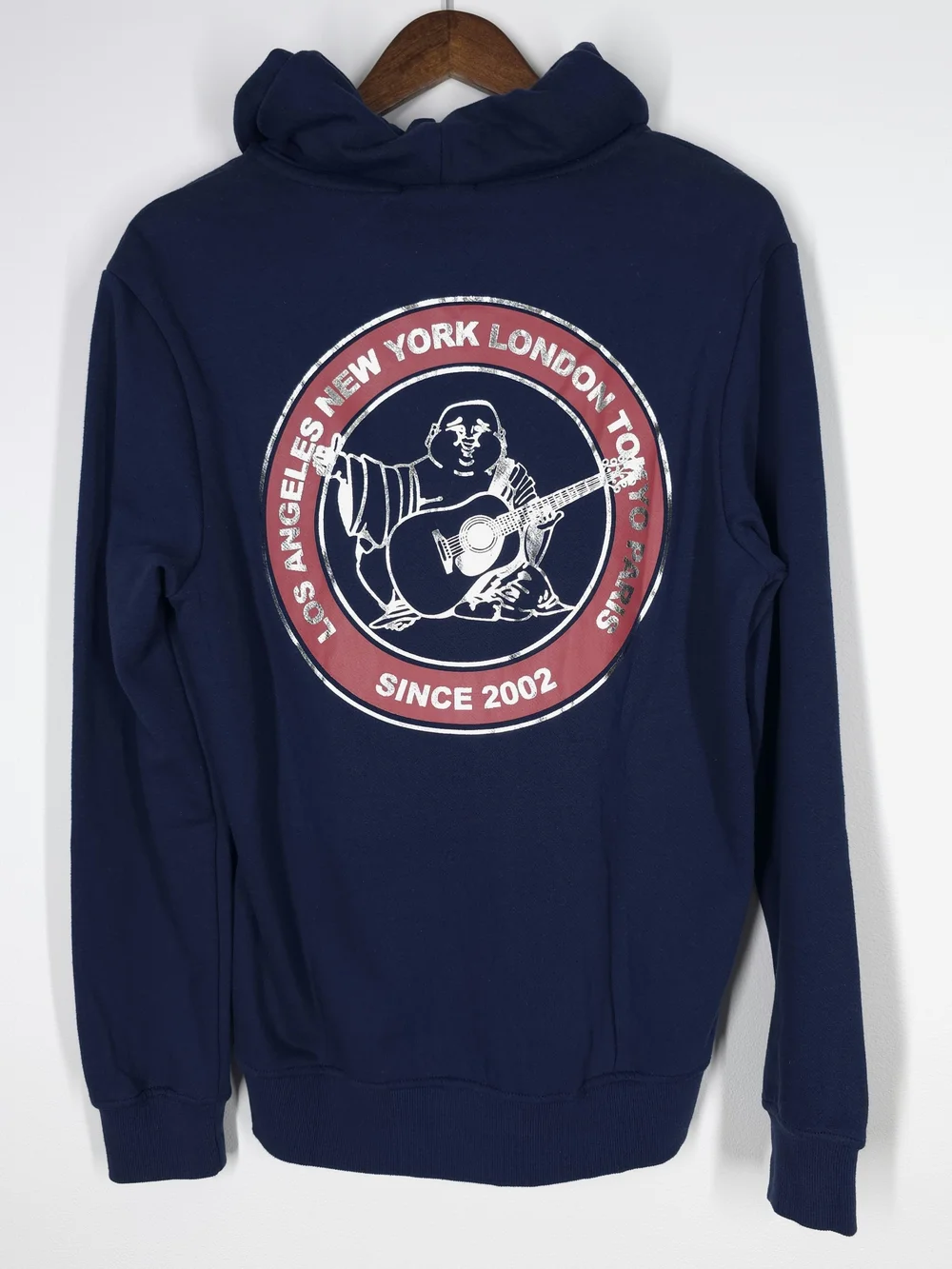 True Religion Navy Buddha Graphic Full Zip Hoodie Size Small NWT